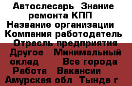 Автослесарь. Знание ремонта КПП › Название организации ­ Компания-работодатель › Отрасль предприятия ­ Другое › Минимальный оклад ­ 1 - Все города Работа » Вакансии   . Амурская обл.,Тында г.